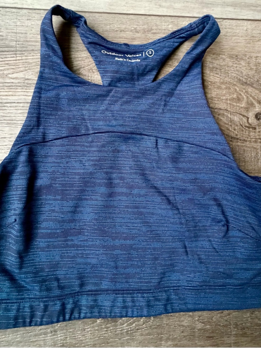 Outdoor Voices Women's S TechSweat Crop Top Activewear Tank Blue Workout
